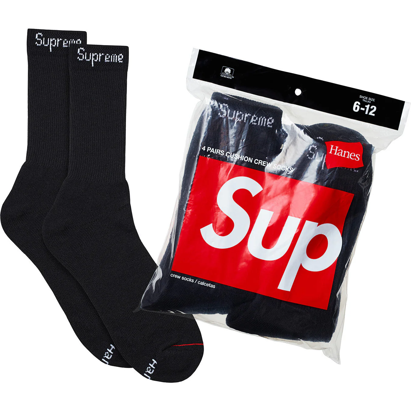 Supreme®/Hanes® Crew Socks (4 Pack) view 4
